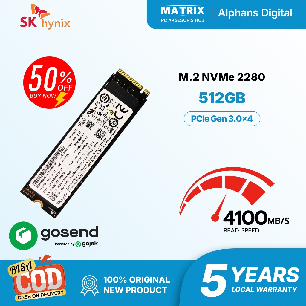 SSD M.2 NVMe PCIe Gen4 512GB Bekas Kesehatan 97% Laptop Server Desktop