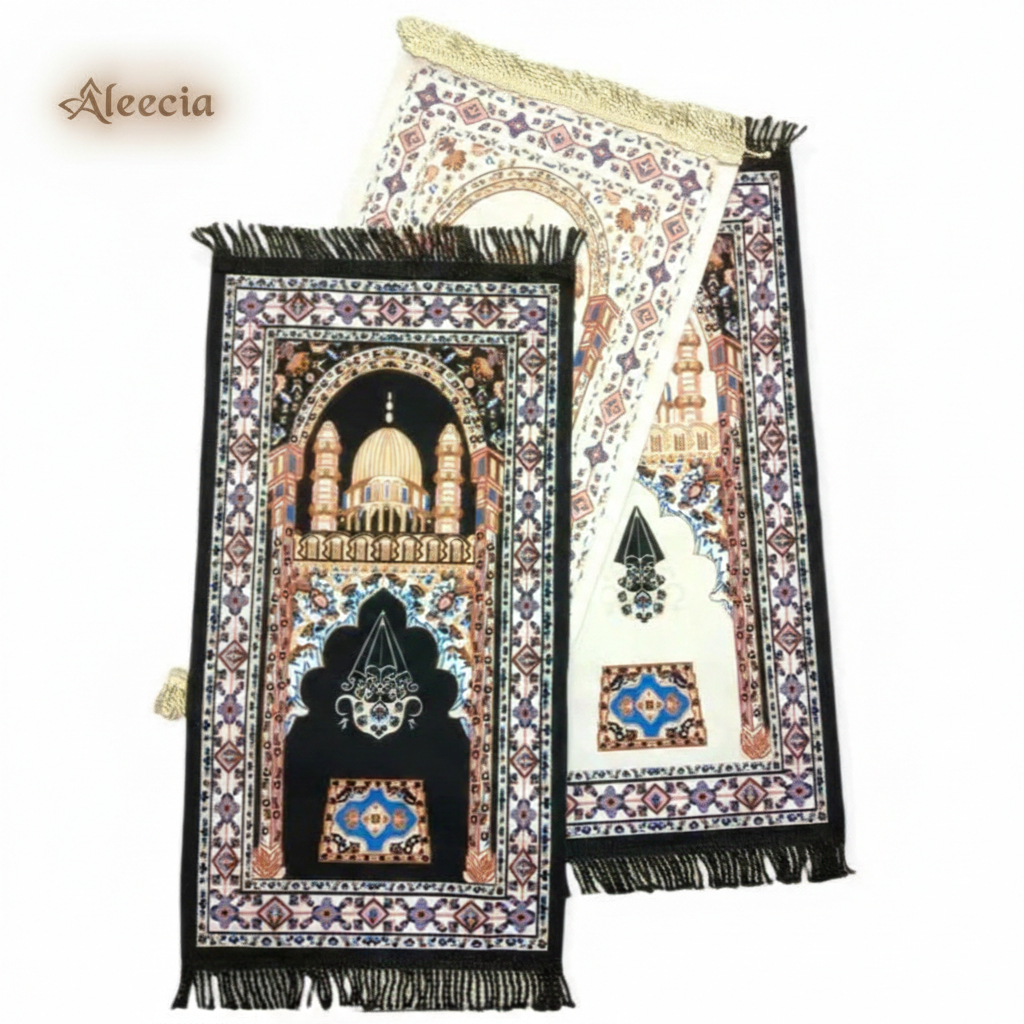 ALEECIA Sajadah Muka Premium Rumbai Sajadah Kecil Tebal Turkey Sajadah Mini Travel Premium Suede Hig
