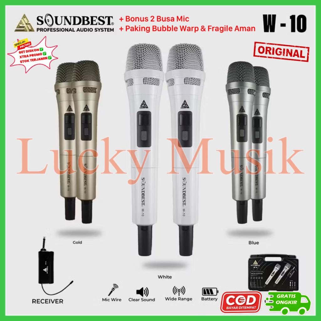 Mic Wireless Soundbest W10 Original Soundbest W 10 mic w10 mic soundbest w10 ori