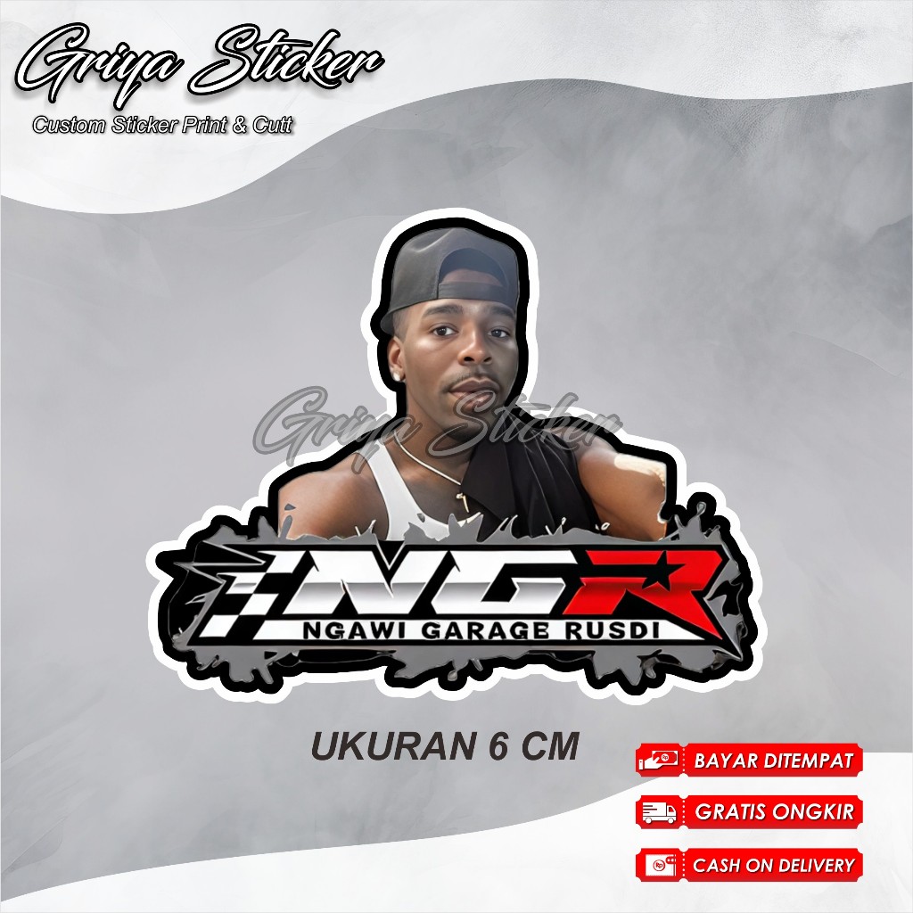 STIKER KING RUSDI Stiker Premium Tahan Air Ngawi Garage Rusdi