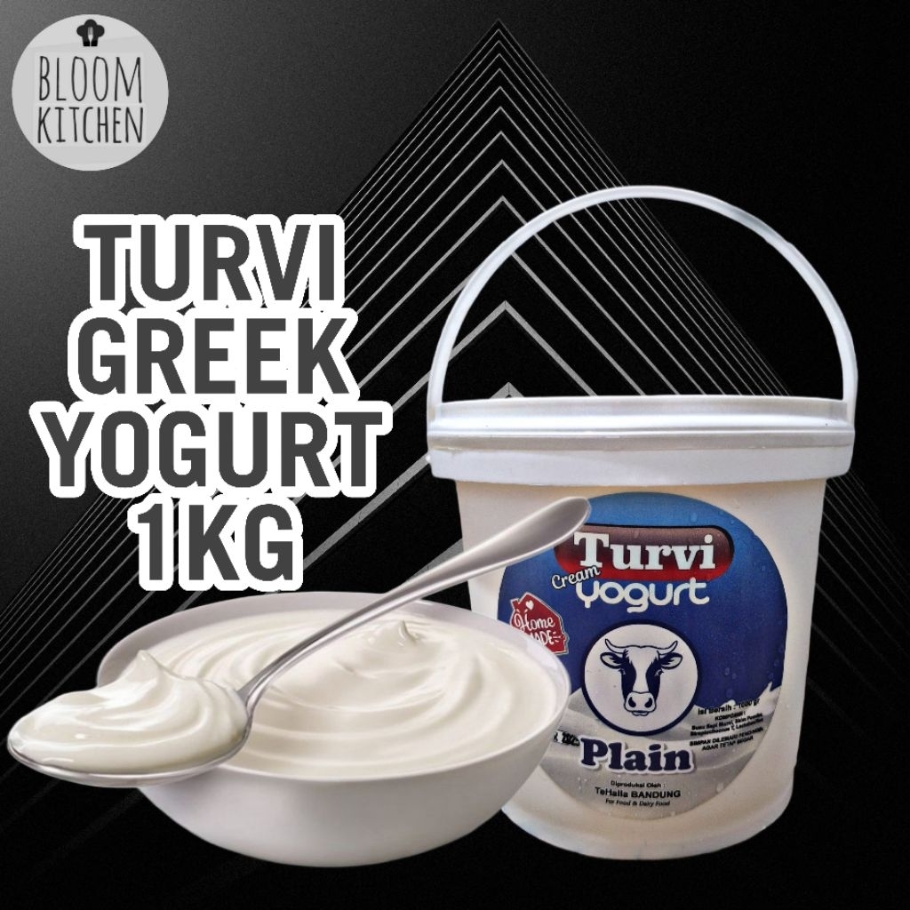 TURVI GREEK YOGURT 1KG PLAIN/NO SUGAR