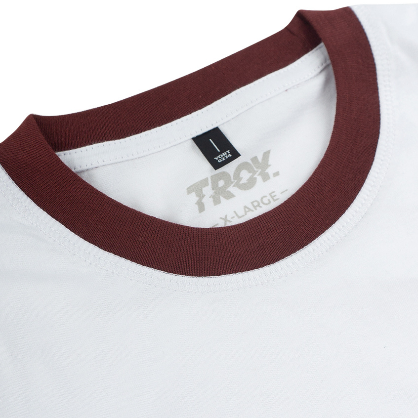 Troy Company Double Sleeve Longsleeve White Maroon Groove Party - Kaos Lengan Panjang Kaos Putih DSD 3489
