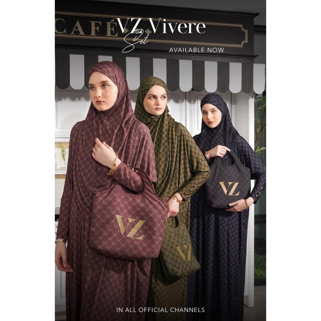 VZ VIVERE Set (Kaftan, Khimar, Bag) Raya Collection Original by VIVI ZUBEDI