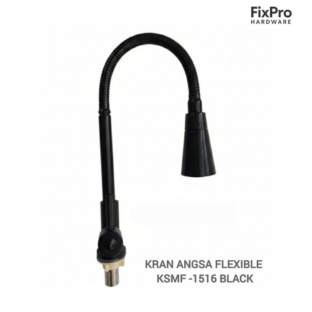Kran Fleksibel Dapur Hitam 360° | Kitchen Sink Black Matte 1/2" KSMF-1516 BANO