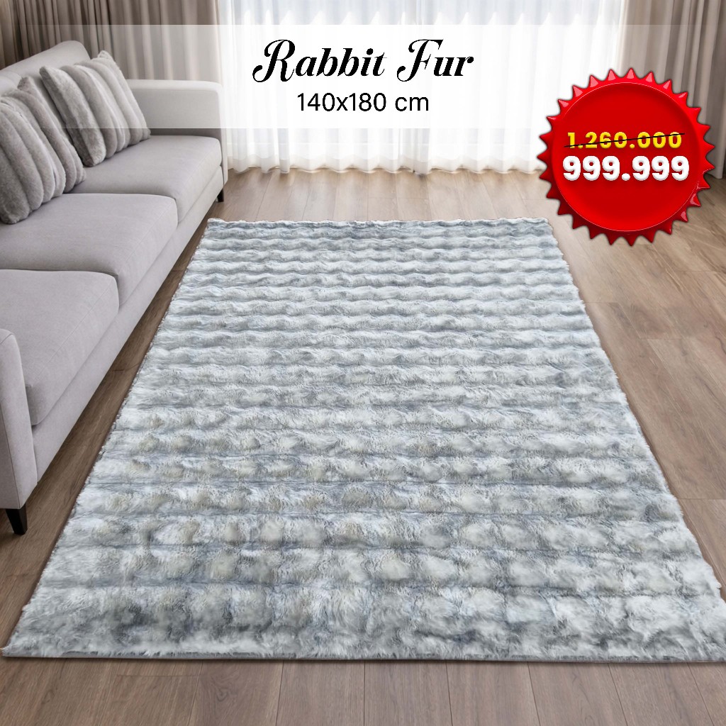 RABBIT FUR  ukuran 140x180 Karpet Bulu Halus