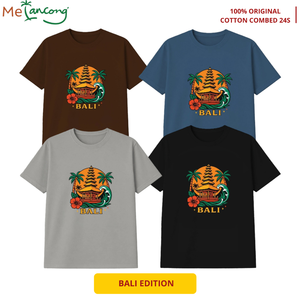 T-shirt Kaos Lengan Pendek Baju Pria Wanita Combed Cowok High Kain Bali KSBL029