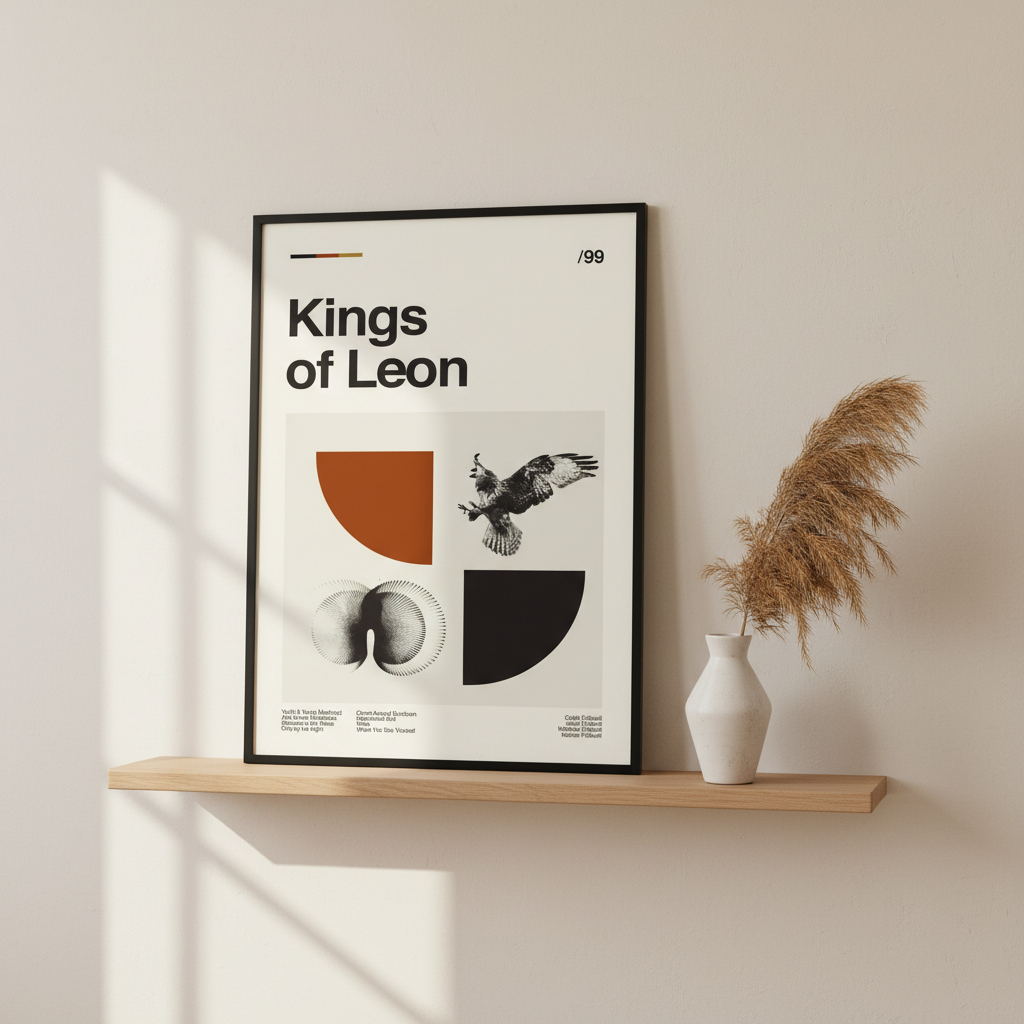 Wall Decor MDF Radiohead Kid A - Poster Kayu Musik Indie Rock Estetik Minimalis