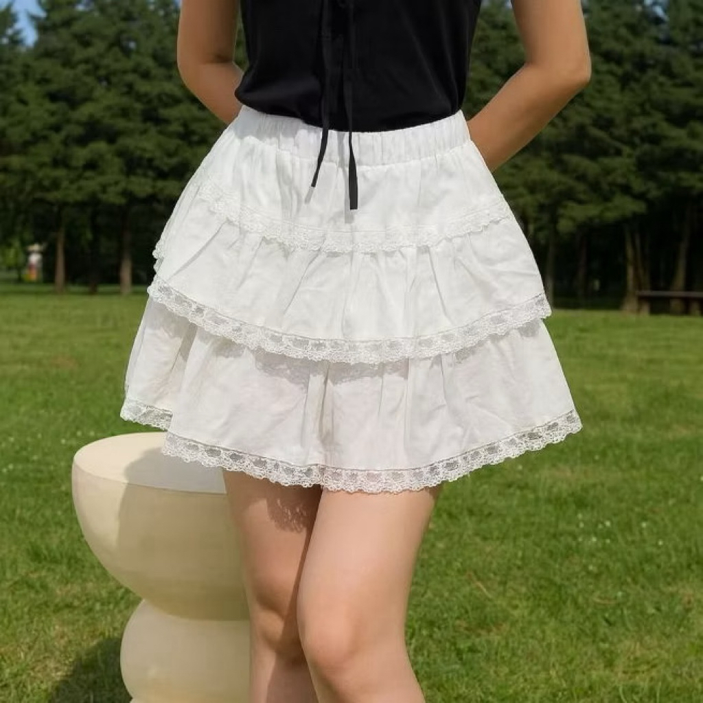 Rok MINNIE Susun Renda / Rok Wanita Pendek Skirt Mini Layer Korea