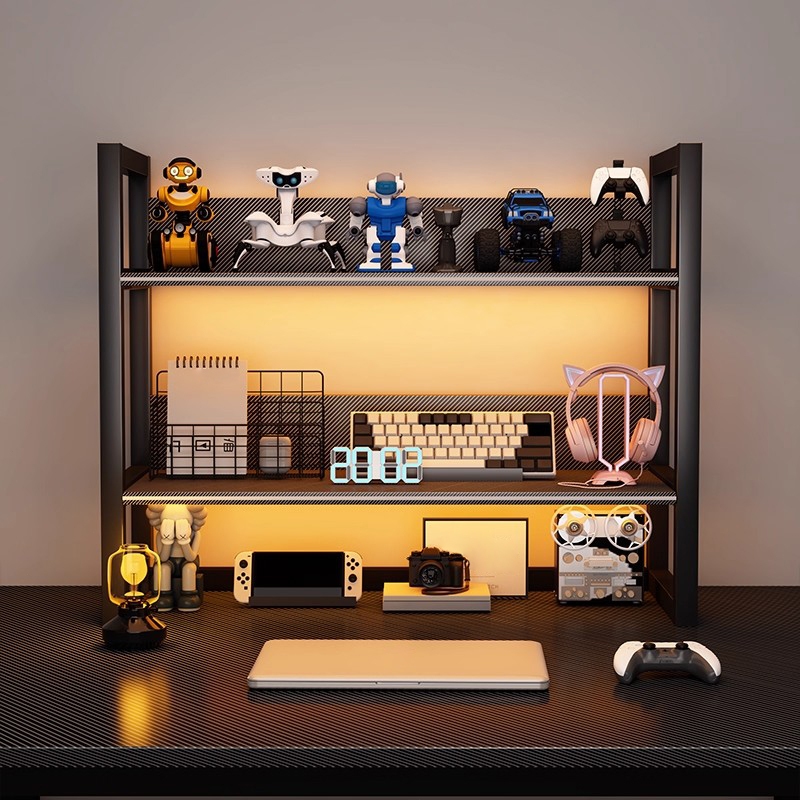 Rak Kosmetik Karbon Serat Aesthetic Minimalis Susun Rak Desktop Storage Rak Buku Storage Rak Meja St