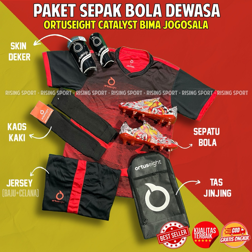 CUCI GUDANG Sepatu Bola Ortus Catalyst Bima Jogosala Terbaru Paket Komplit Sepatu Sepak Bola Ortusei