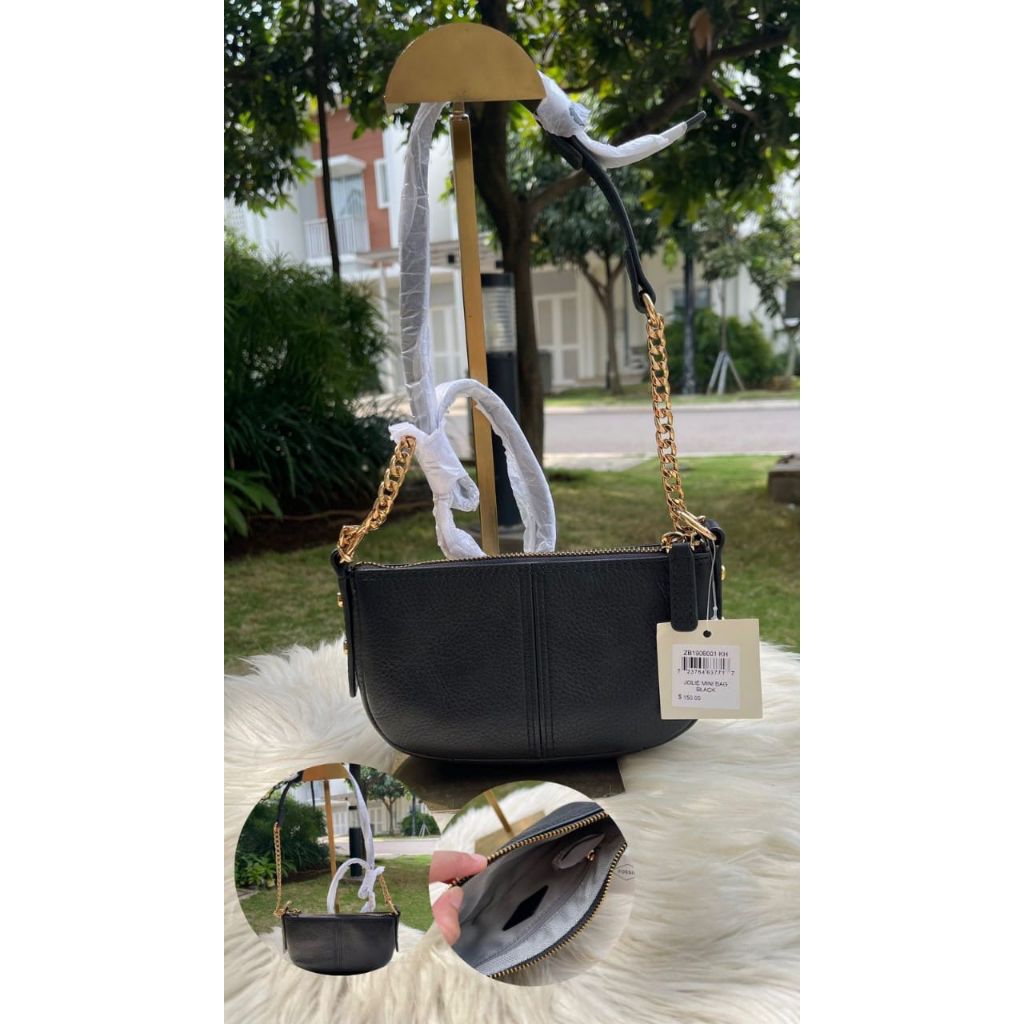 tasFossil jollie mini baguette xbody bag black n