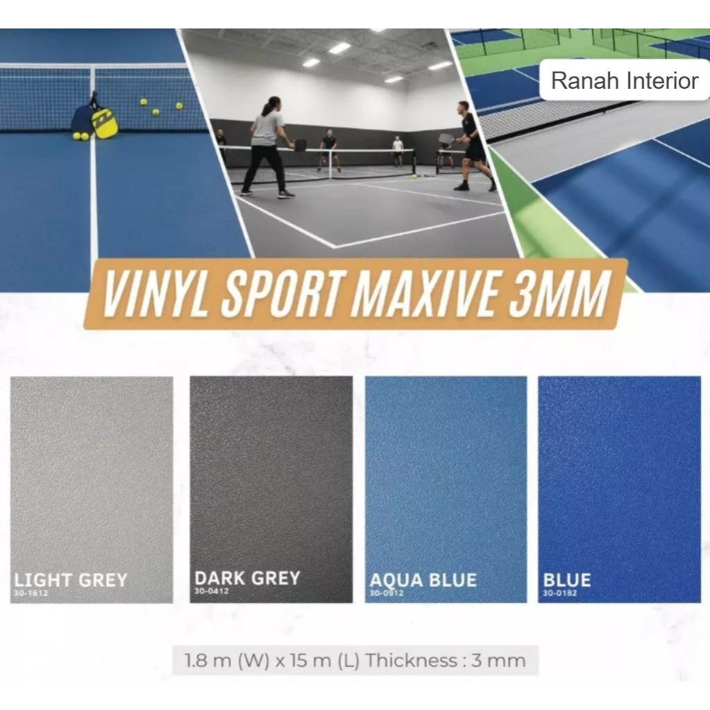 RI - VINYL ROLL SPORT PICKLEBALL COURT 3MM / KARPET ROLL OLAHRAGA INDOOR / LANTAI VINYL LAPANGAN PIC