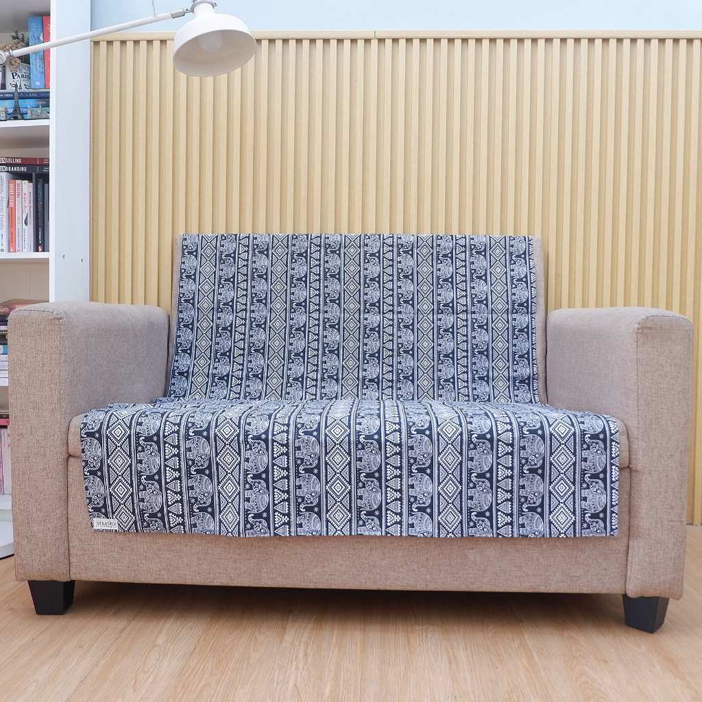 Cover Sofa 2 Seater - Gajah Baris (Sarung Penutup Pelindung Sofa Sofabed/Alas Piknik Karpet Lantai K