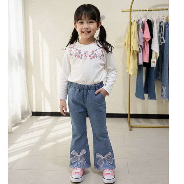 Jeans cutbray anak perempuan
