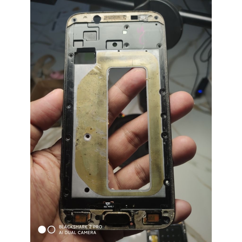 FRAME TATAKAN LCD SAMSUNG J7 PRO J730 HITAM BEKAS COPOTAN