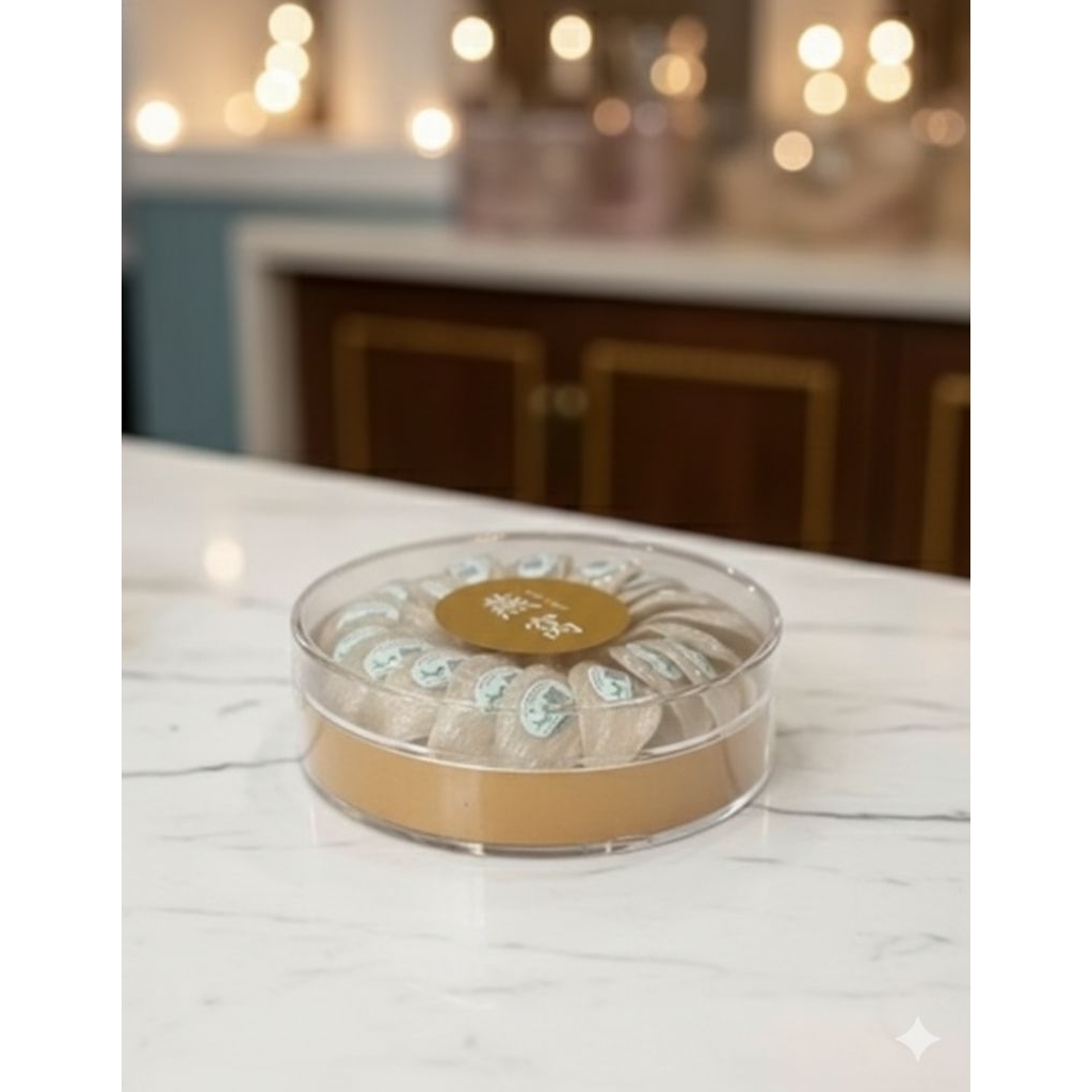 Kotak Bulat Sarang Burung Walet/Gold