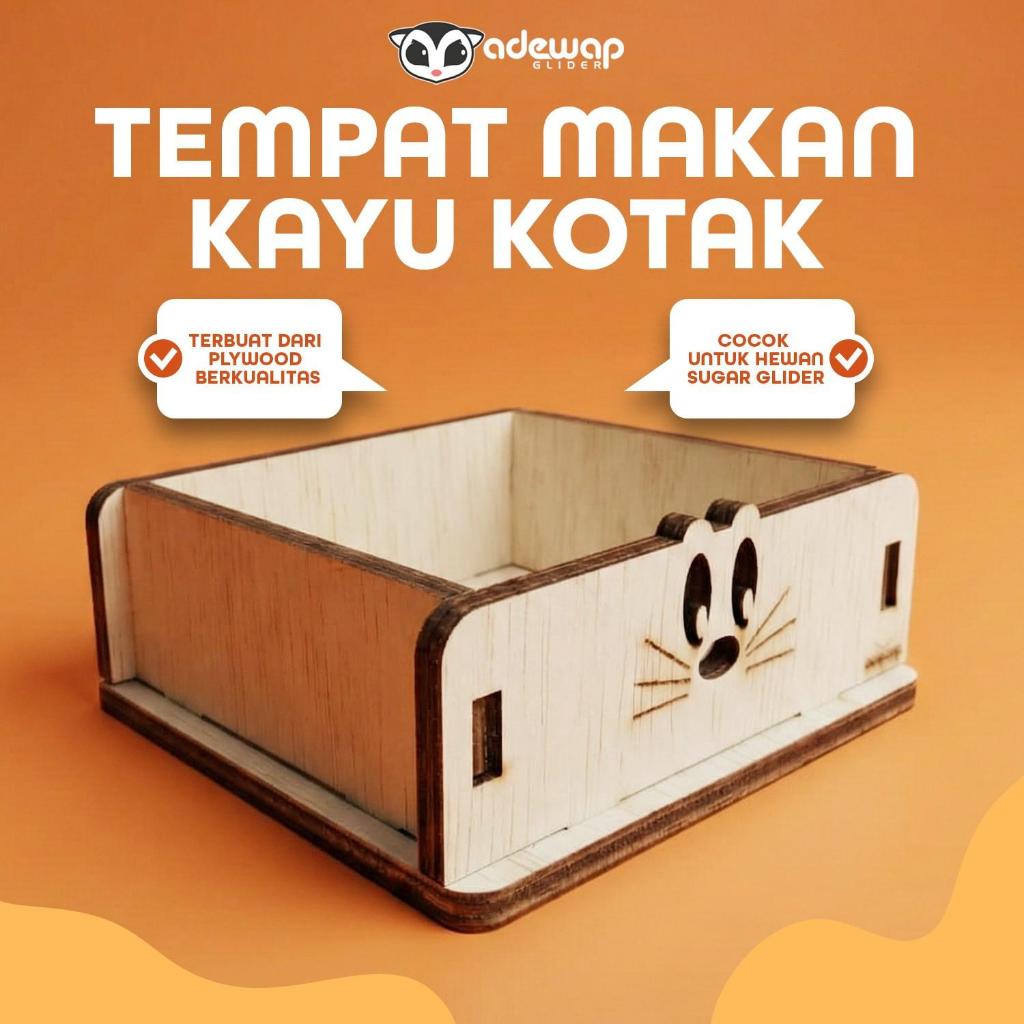 ADEWAP GLIDER Tempat Makan Laser Cut  Sugar Glider Hamster Marmut Alas Kasmir Kayu Hewan Kecil