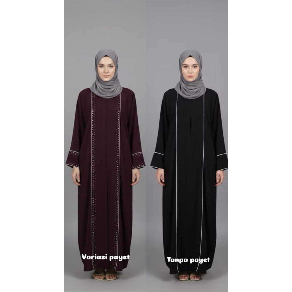 Abaya hameda anray collection list putih yang membuat abaya tampak elegan dan cantik crinkle airflow