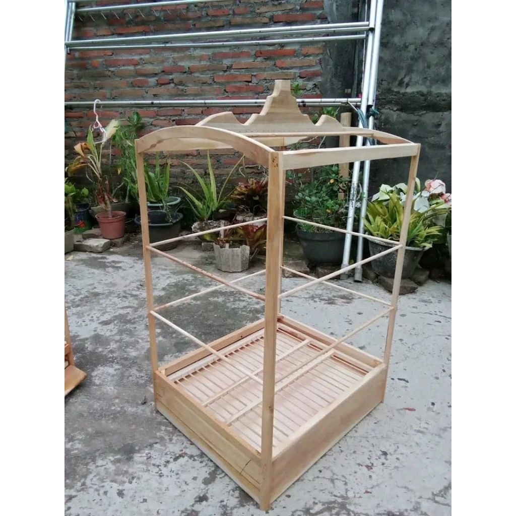 Sangkar burung model Diamond tiang oval