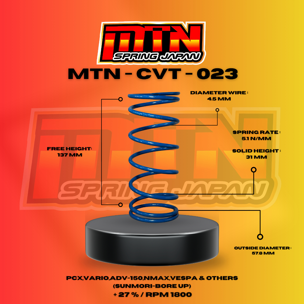 PER CVT PCX /VARIO / ADV150 / NMAX / VESPA RPM 1800 MTN SPRING JAPAN