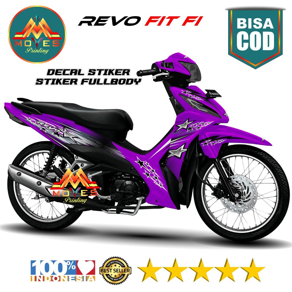 Promo ( Cod ) Decal Stiker Stiker Motor Revo Fit Fi // Revo X Full Body Keren Motip Bintang Stiker H