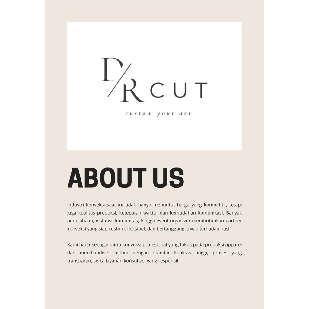 Jasa Jahit + Bahan Konveksi/Tailor/Custom (Brand/Seragam/dll)