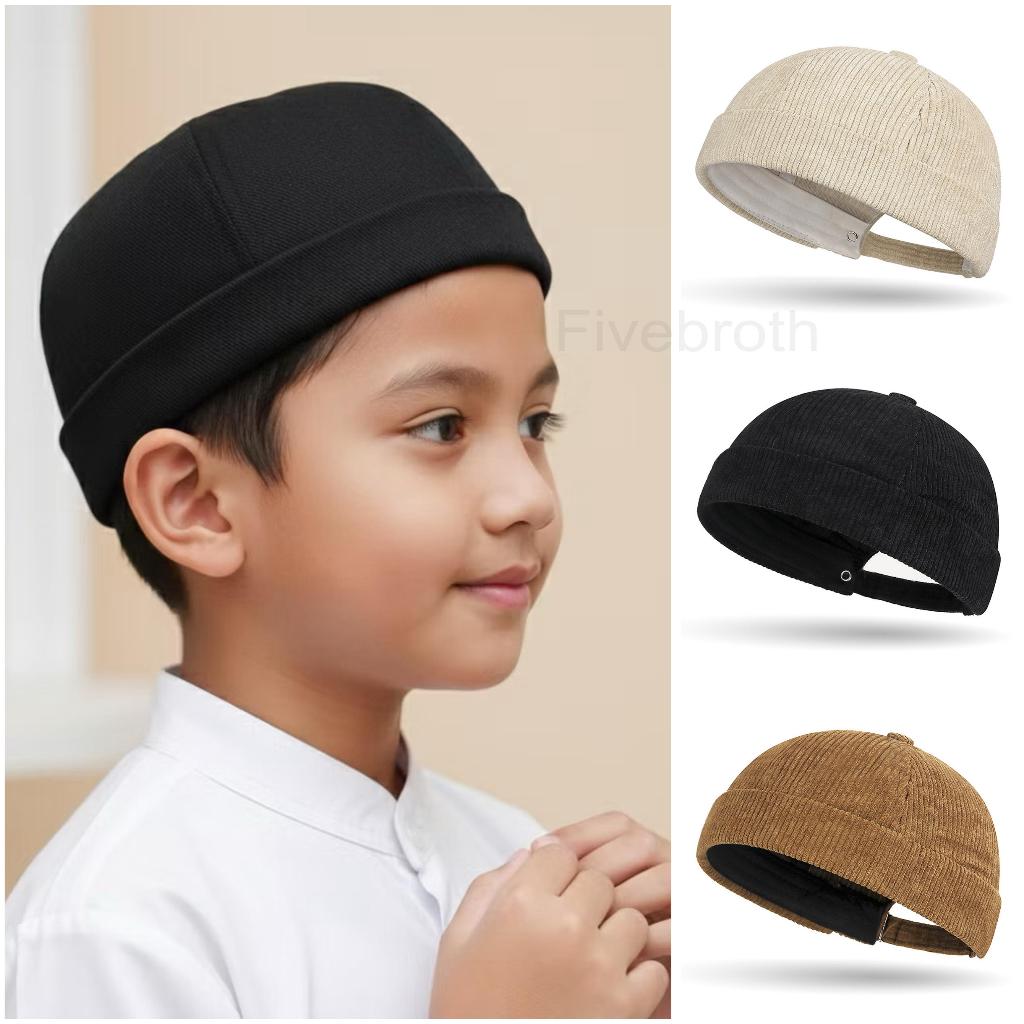 Topi Peci Miki Hat Anak Laki-laki Polos Bahan Corduroy Kopiah Songkok Anak 2-5 Tahun