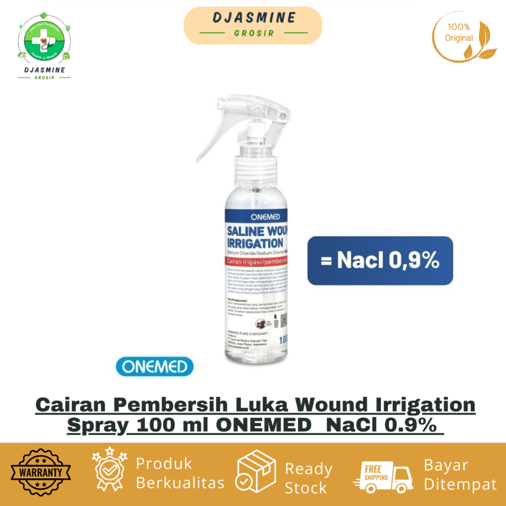 Cairan Pembersih Luka Wound Irrigation Spray 100 ml ONEMED  NaCl 0.9% / Cuci Pembersih Luka ONE MED