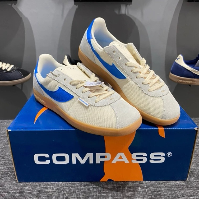 [ORIGINAL] SEPATU COMPASS TRIBUNE WHITE BLUE || COMPASS TRIBUN WHITE
