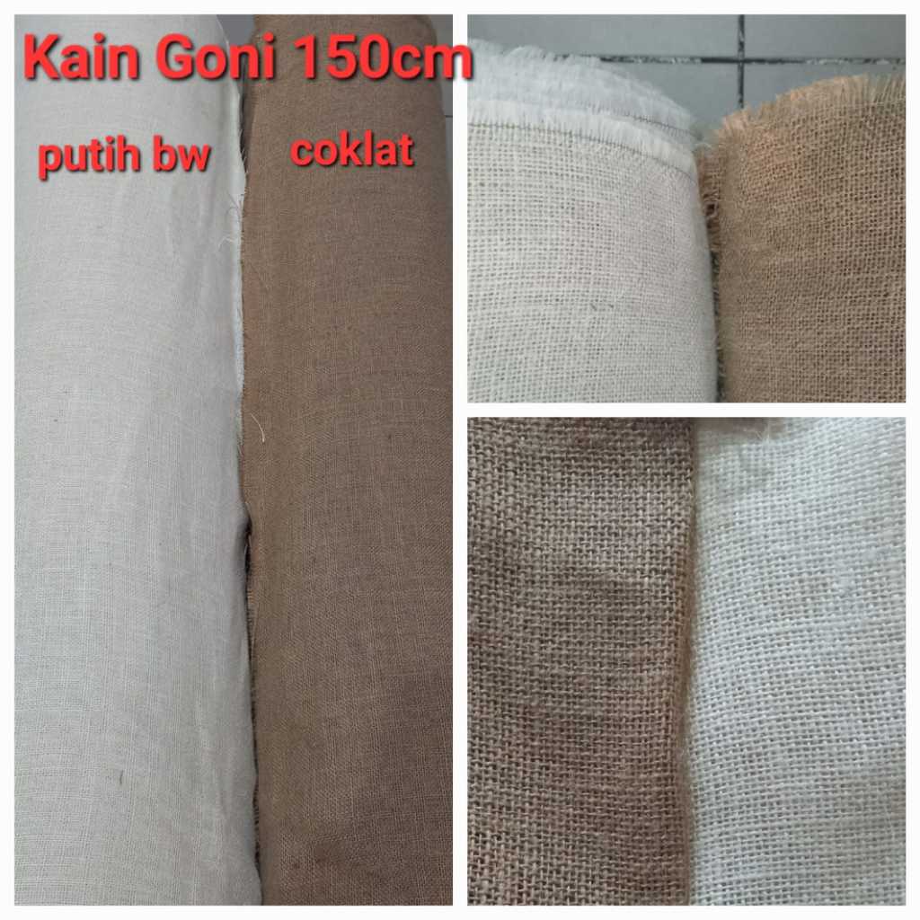 Promo Kain goni Asli Per meter Kain goni halus untuk hiasan meteran murah lembaran karung goni