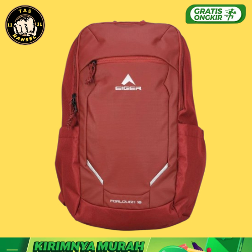 TAS RANSEL EIGER1998 FORLOUGH 18 Backpack Canvas 18L 2 Saku Samping Kompartemen Dalam Olive Hitam Ma