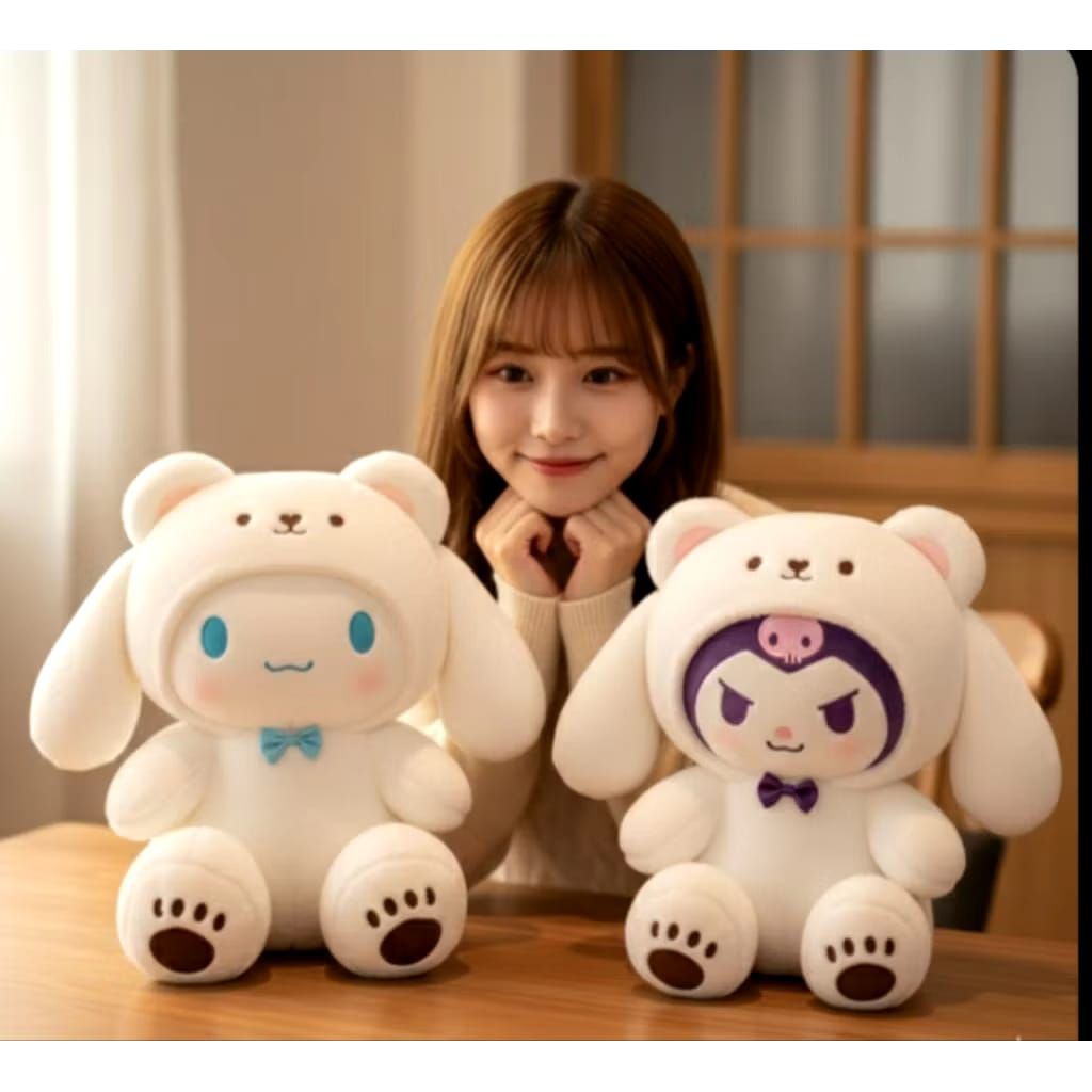 Boneka Kuromi Cinamorll Melodi 25Cm Mainan Lucu Hadiah Menarik Lembut Aman Untuk Anak Plush