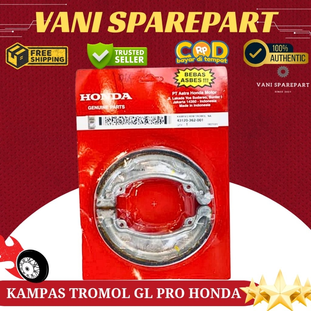 Kampas Rem Belakang Tromol Gl Pro Neotech Gl Max Tiger Max Neotech Gl Pro Cdi ORIGINAL HONDA
