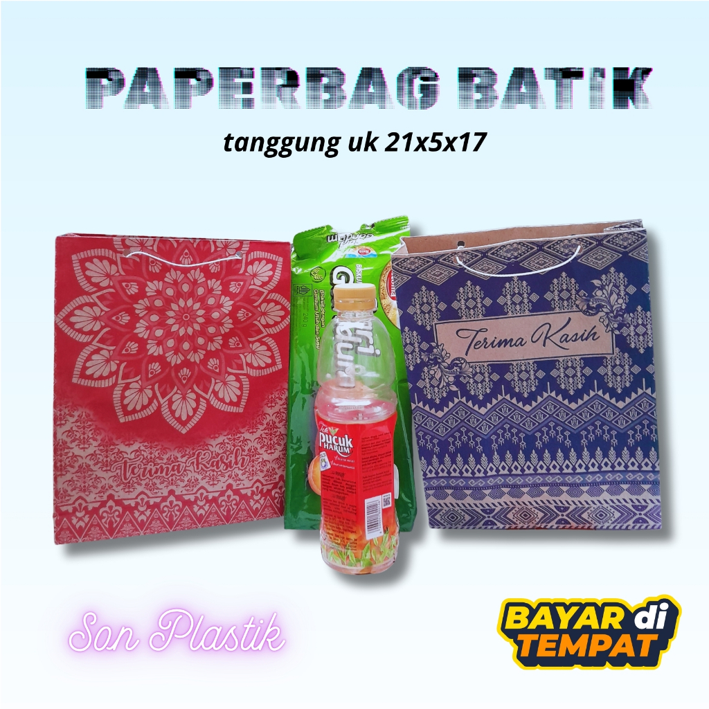 Paper Bag Batik Empat Pilihan Ukuran Tas Snack Tas souvenir Tas hampers