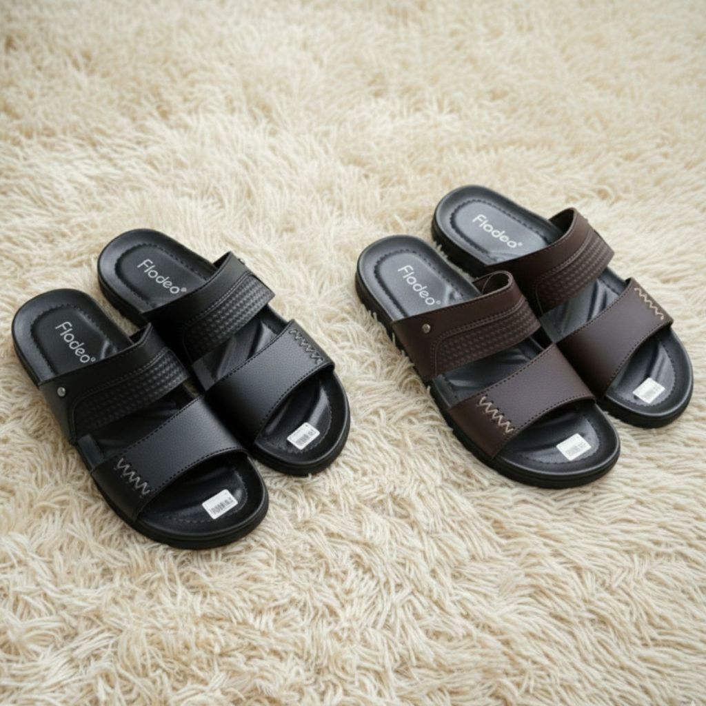 Fladeo sandal selop pria bahan kulit nyaman (100% ORIGINAL STORE)