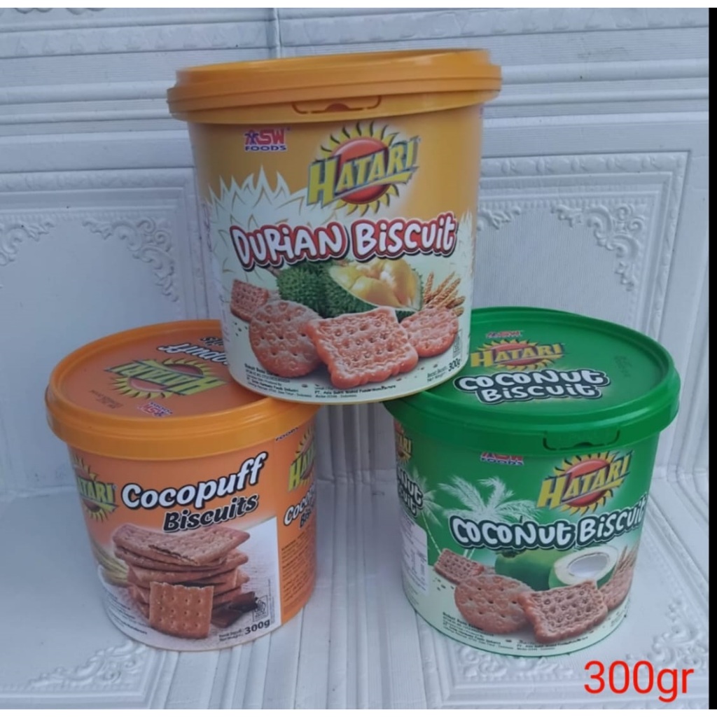 HatarI Biskuit Timba 300 Gram Rasa Durian kelapa cokelat Renyah