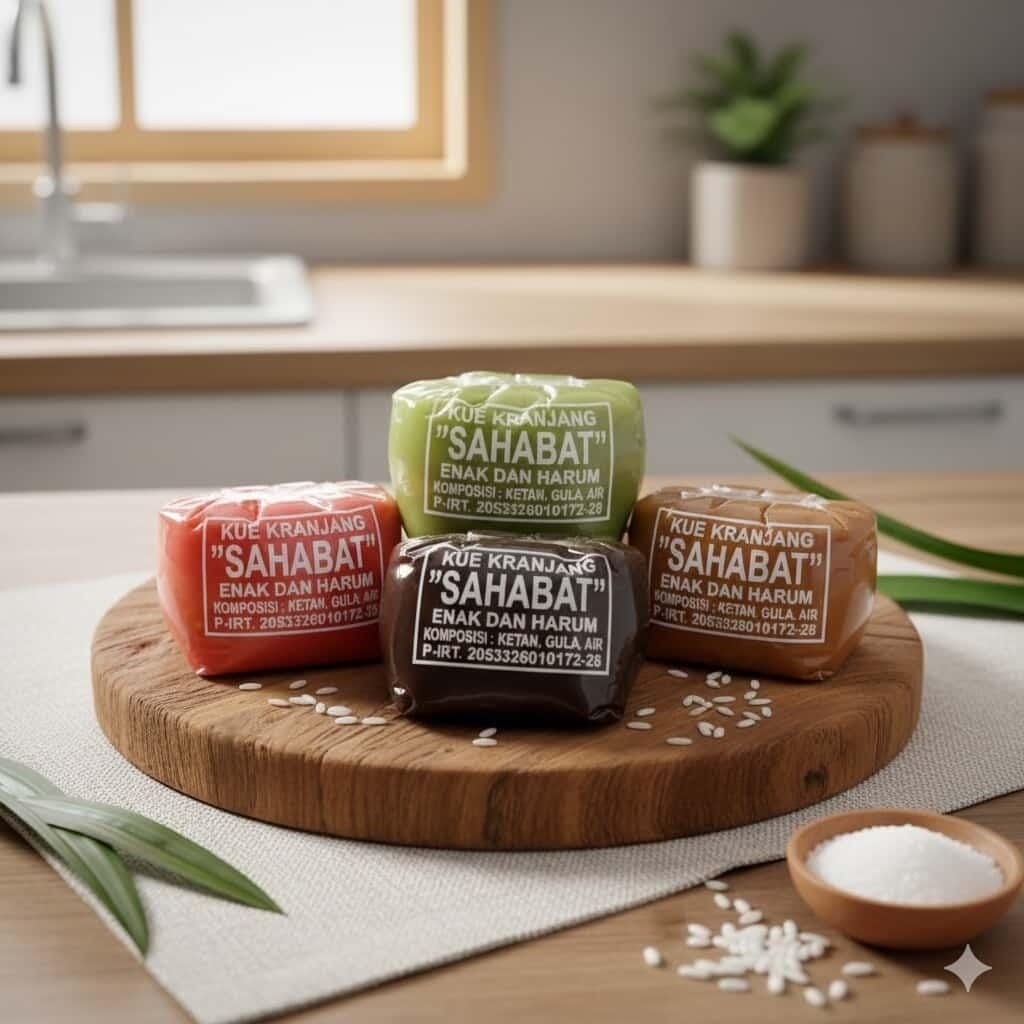 1kg isi 4pc Kue Keranjang Dodol Imlek Dodol Cina Merk Sahabat Halal, Enak dan Harum 4 Rasa Campur, d