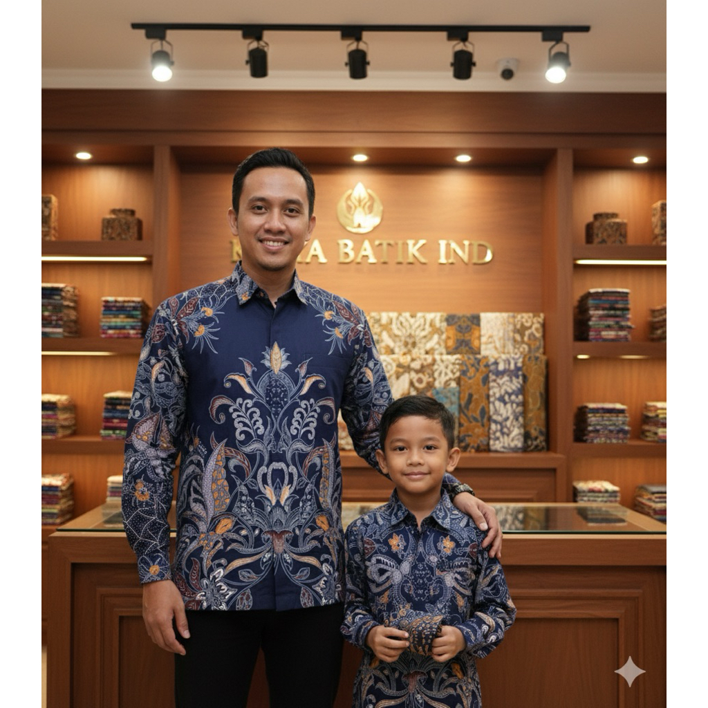 BAJU BATIK BISA COD BIRU DONGKER COUPLEAN PASANGAN