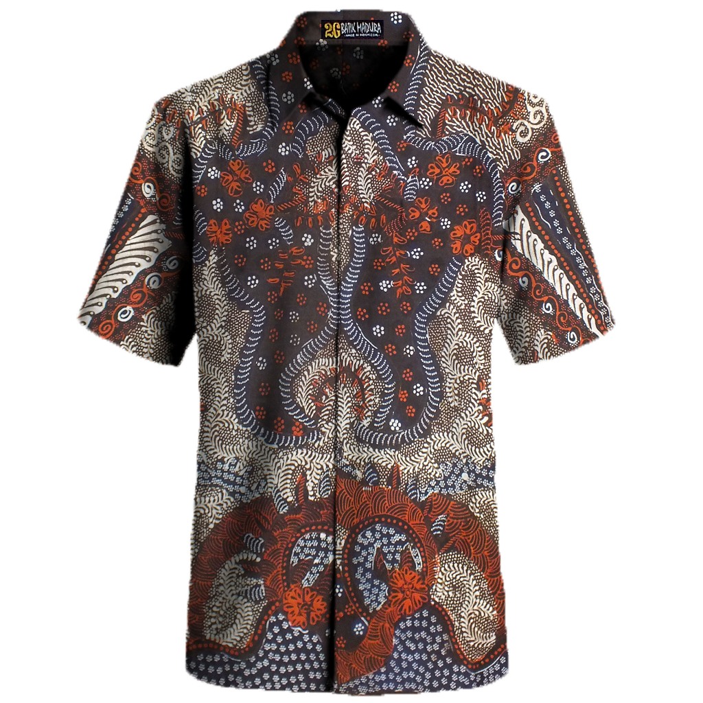 Kemeja Batik Tulis Madura Baju Batik Pria Lengan Pendek H128
