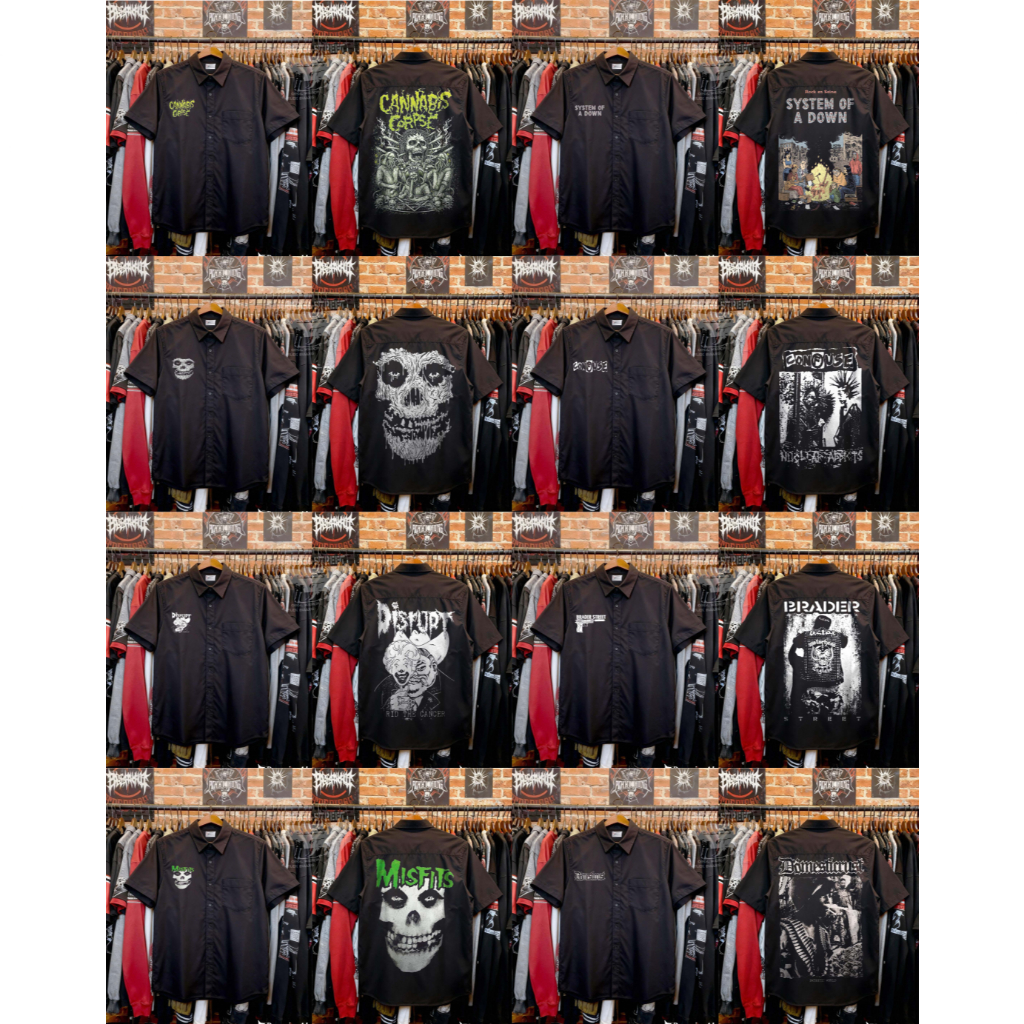 kemeja band punk,kemeja band misfts,kemeja pendek,,kemeja costum,kemeja lengan pendek,kemeja band