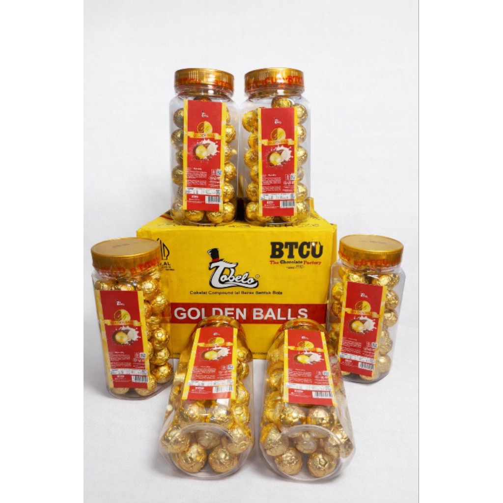 TOBELO GOLDEN BALLS 1 DUS ISI 6 TOPLES COKLAT BOLA ISI RICE CRISPY RASA VANILLA