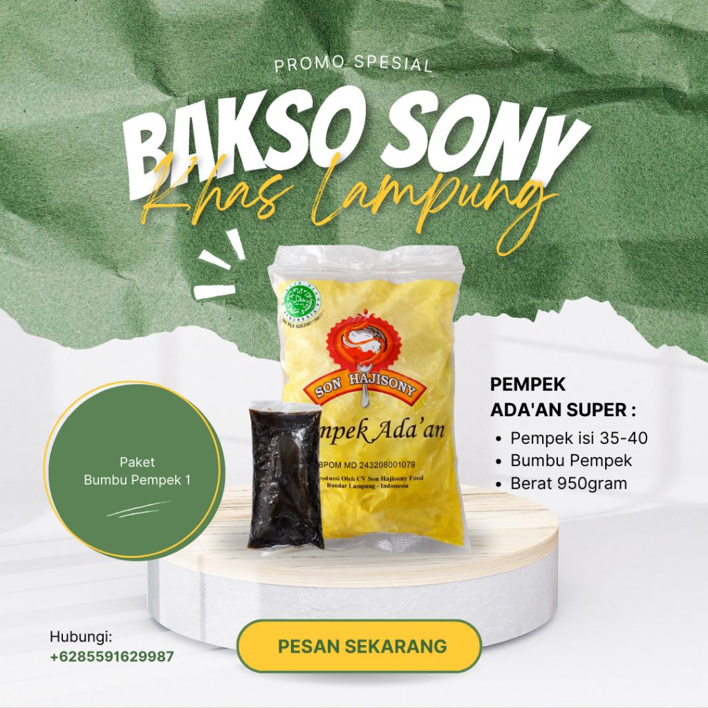 Pempek Ada’an Super Son Hajisony Khas Lampung + Bumbu Pempek | Frozen Food
