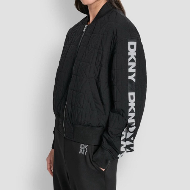 WBRANDEDUSA BOMBER JACKET QUILTED LOGO TAPE DKNY