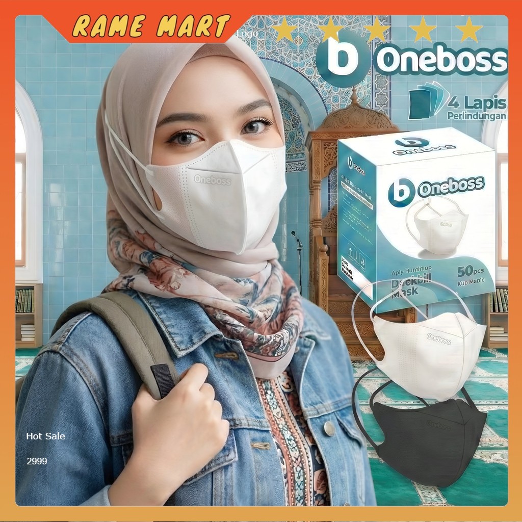 masker dukbil hijab isi 50pcs