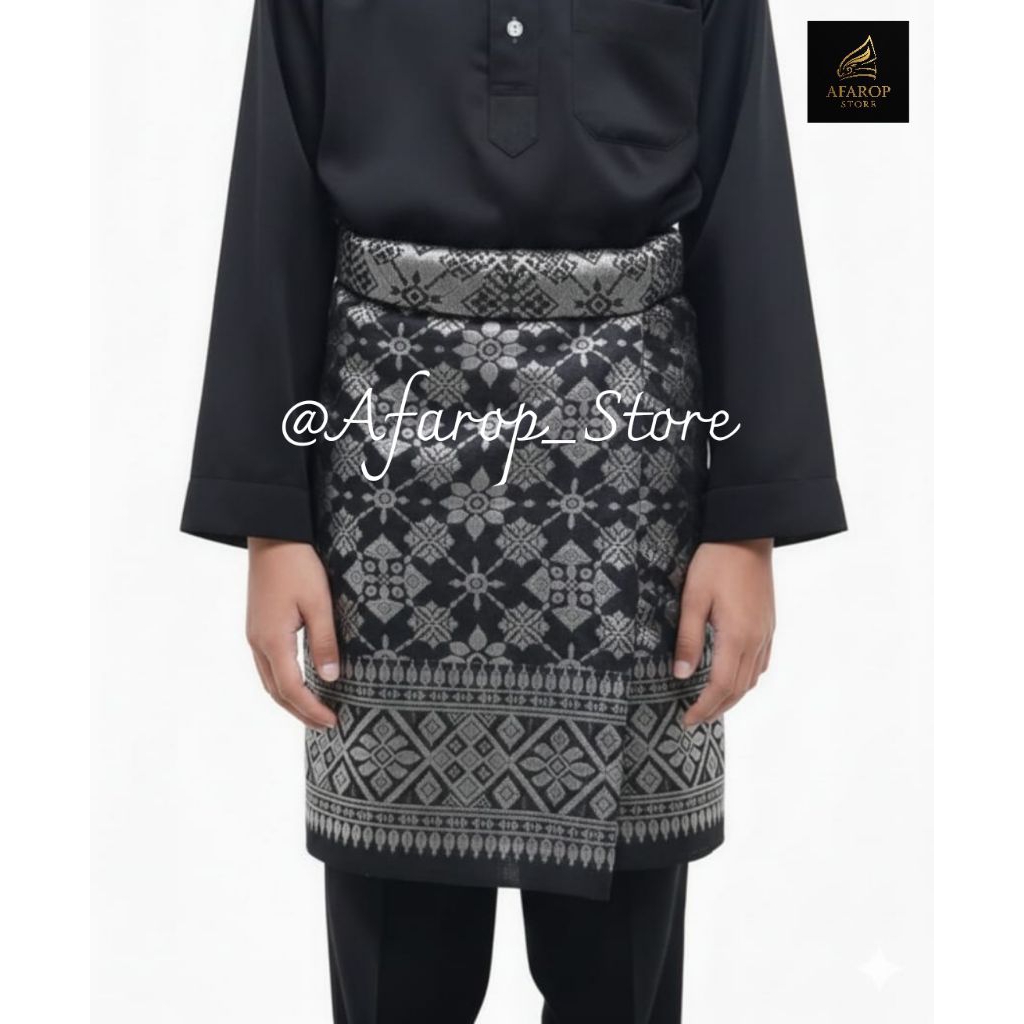 Kain Sampin/Rumpak Songket Melayu Anak 0-12 Tahun Model Lilit Instans langsung Pakai