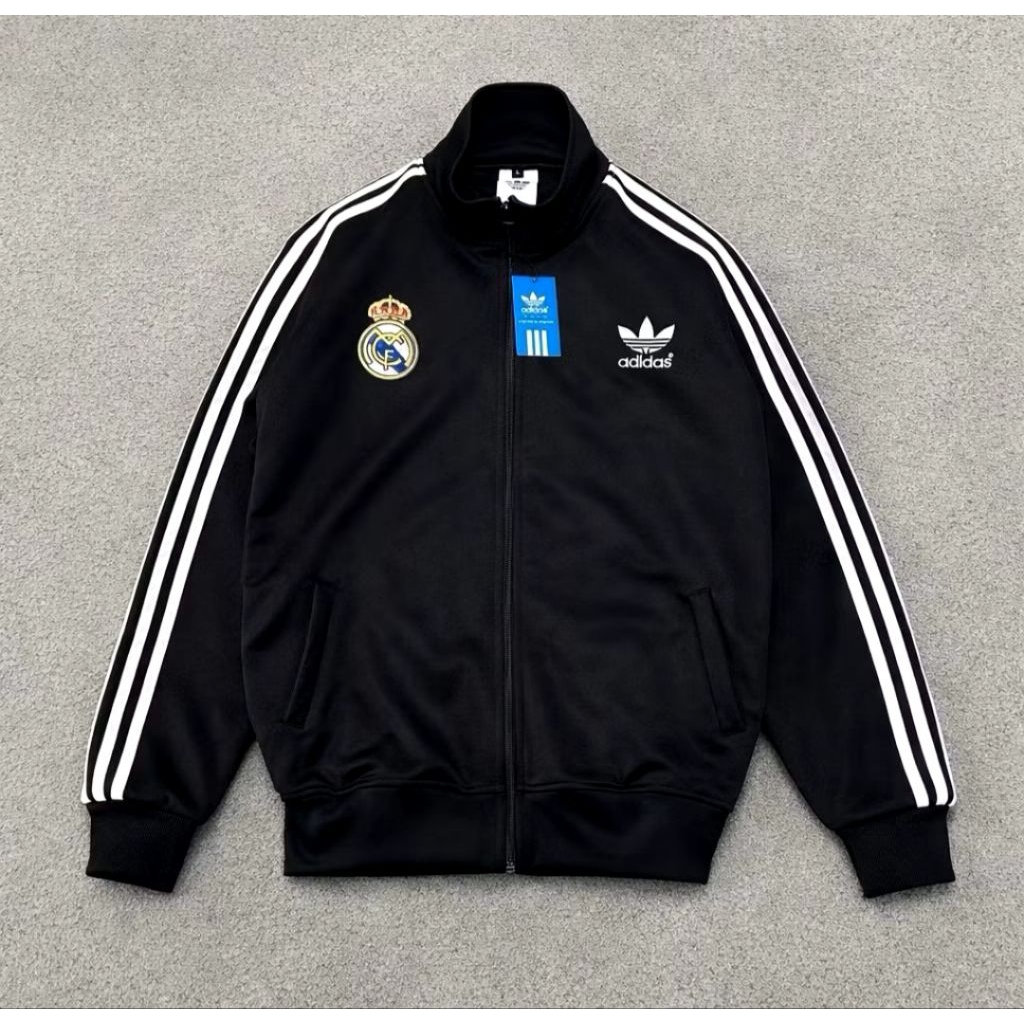 jaket tracktop REAL MADRID CASUAL pria dan wanita full tag label