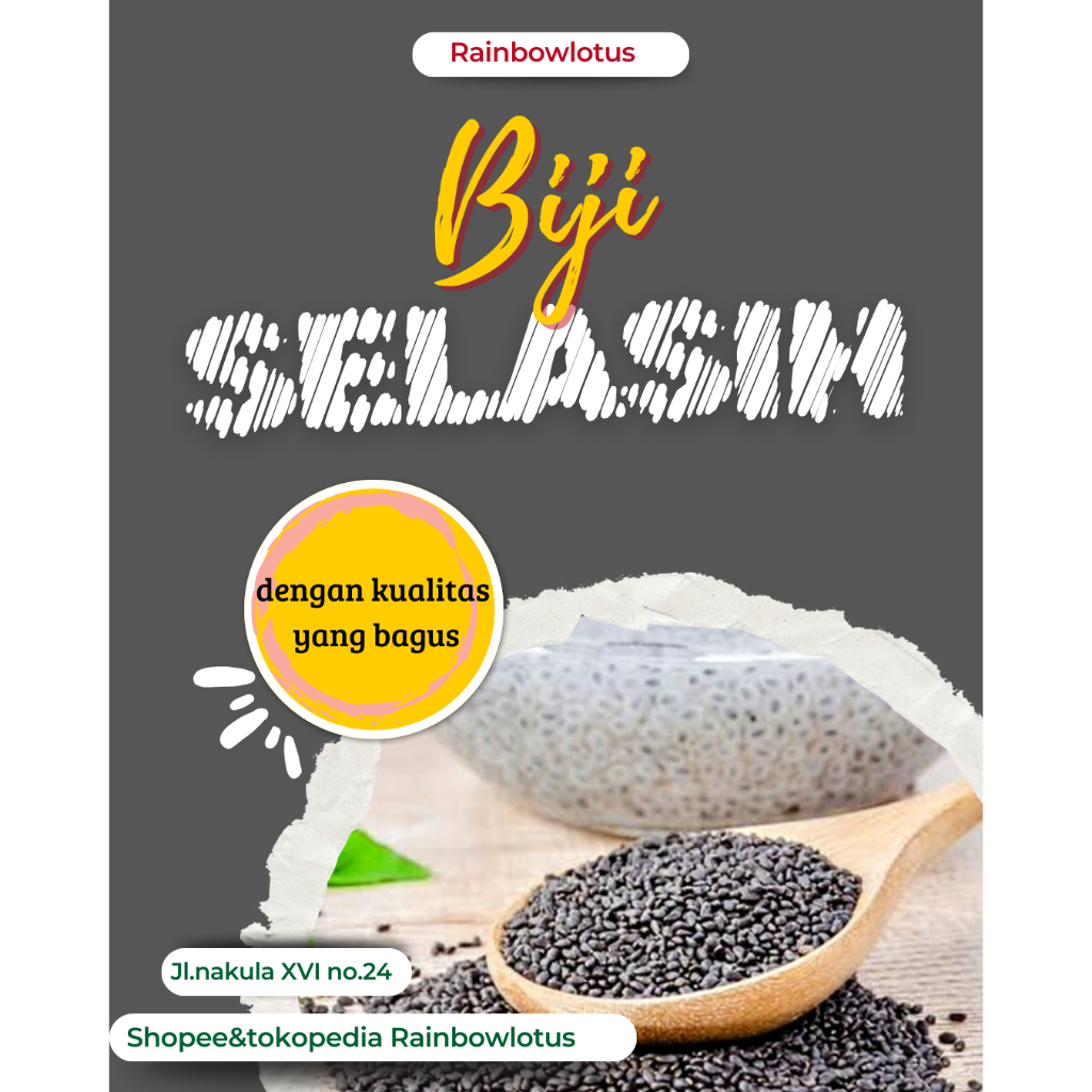 RAINBOW LOTUS - Biji Selasih (1 Kg) / Basil Seed / Selasih Buat Es