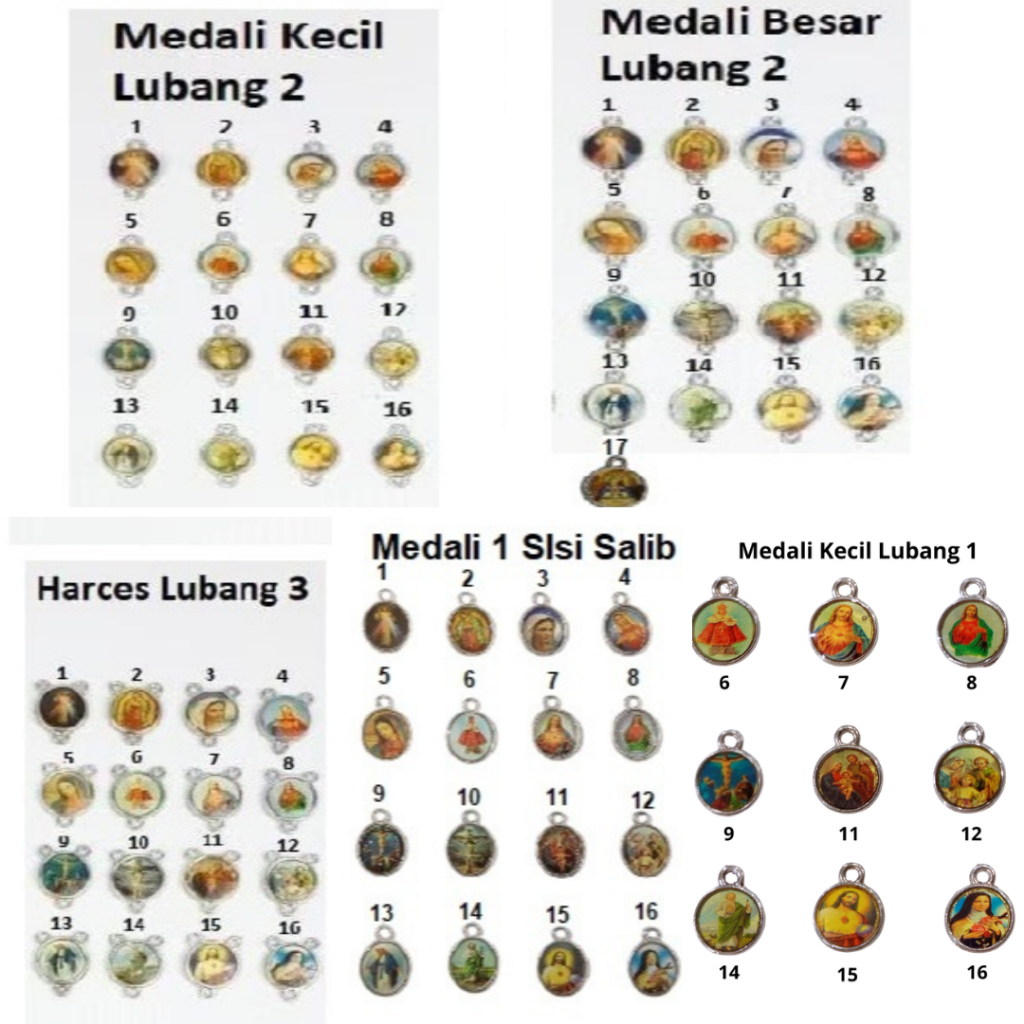 Medali Rosario Kecil Lubang 1 dan 2, Medali Besar Lubang 2, Harces Lubang 3, Harga /1pc