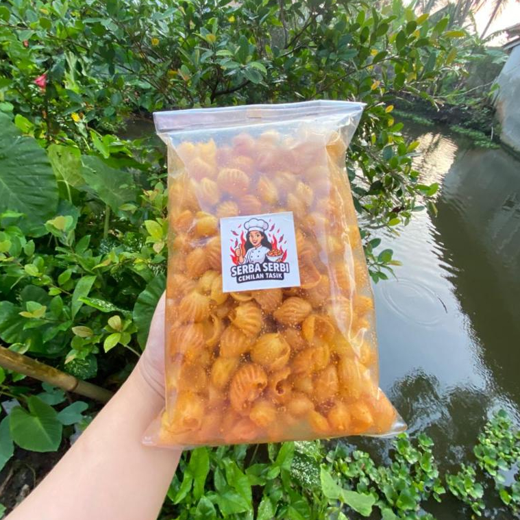Makaroni Kerang Makroni Keong Cikruh Besar Cangkang Kerang Jumbo Renyah Kriuk Gurih Pedas Tidak Kera