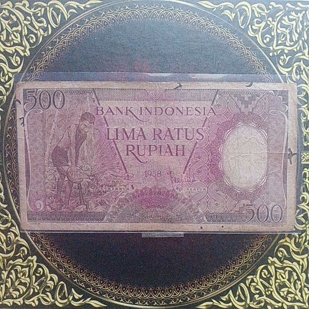 Uang seri pekerja 500 rupiah 1958 fine